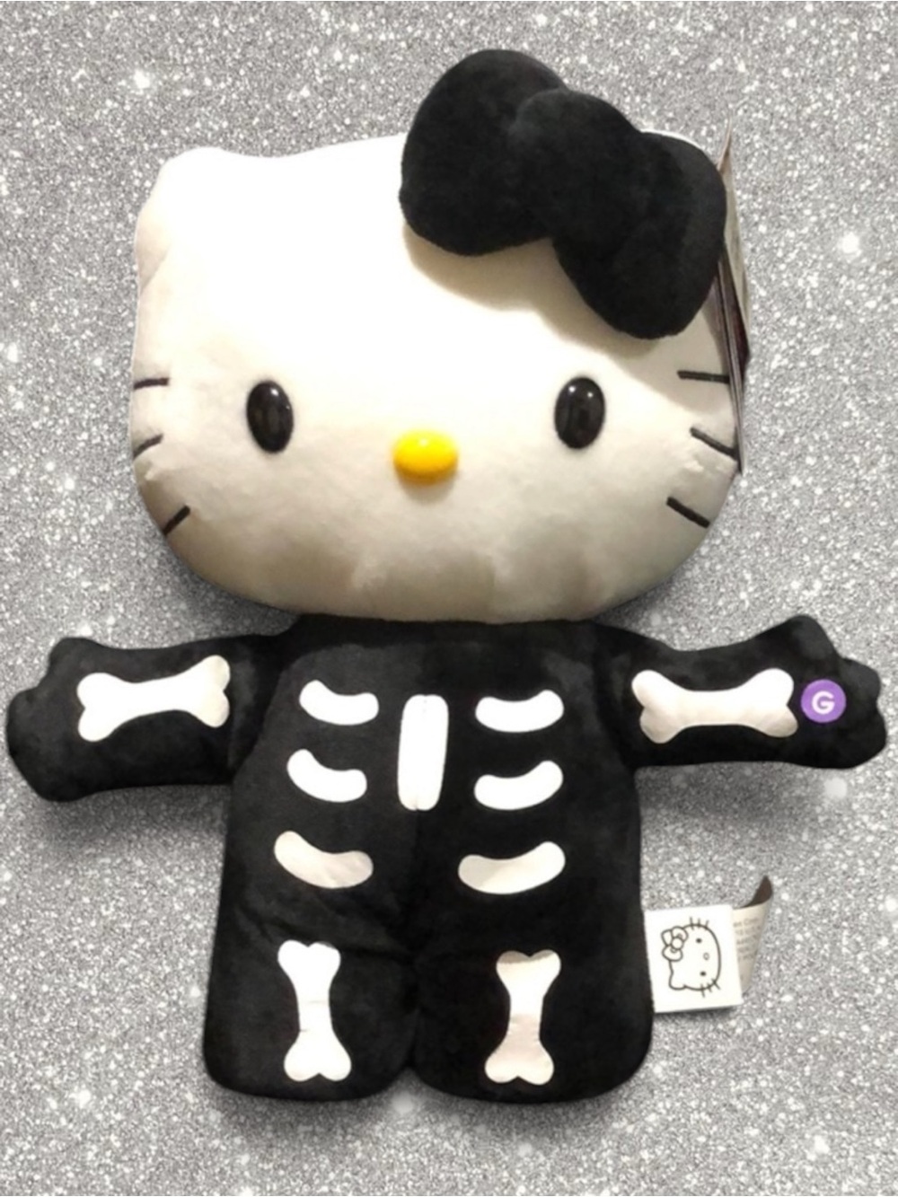 New Hello Kitty Skeleton Halloween Side Stepper-approx. 13”
